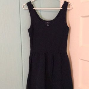 Navy blue textured tank dress